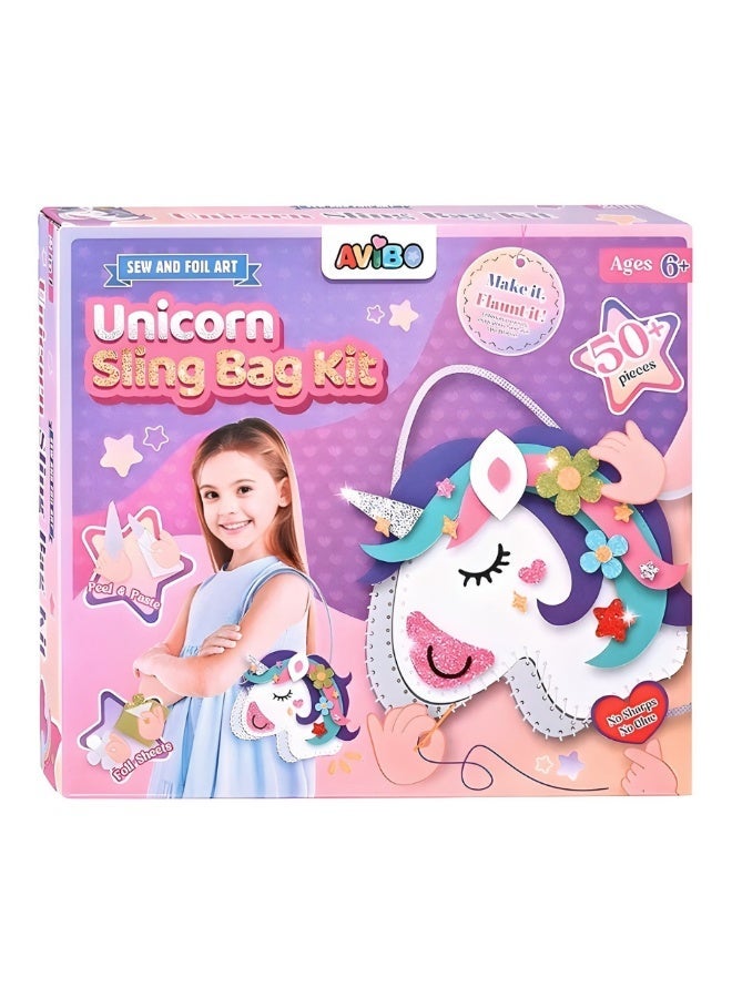 Avibo Unicorn Craft Bag for Kids A sewing and decorating 50 pieces kit to create a shiny and unique bag, promoting creativity and skills and providing hours of fun and accomplishment - Image 4